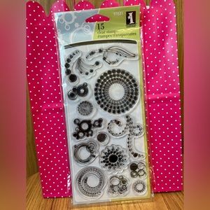 INKADINKADO CIRCLE AND DOTS 97631 Swirl Set 15 Clear Stamps